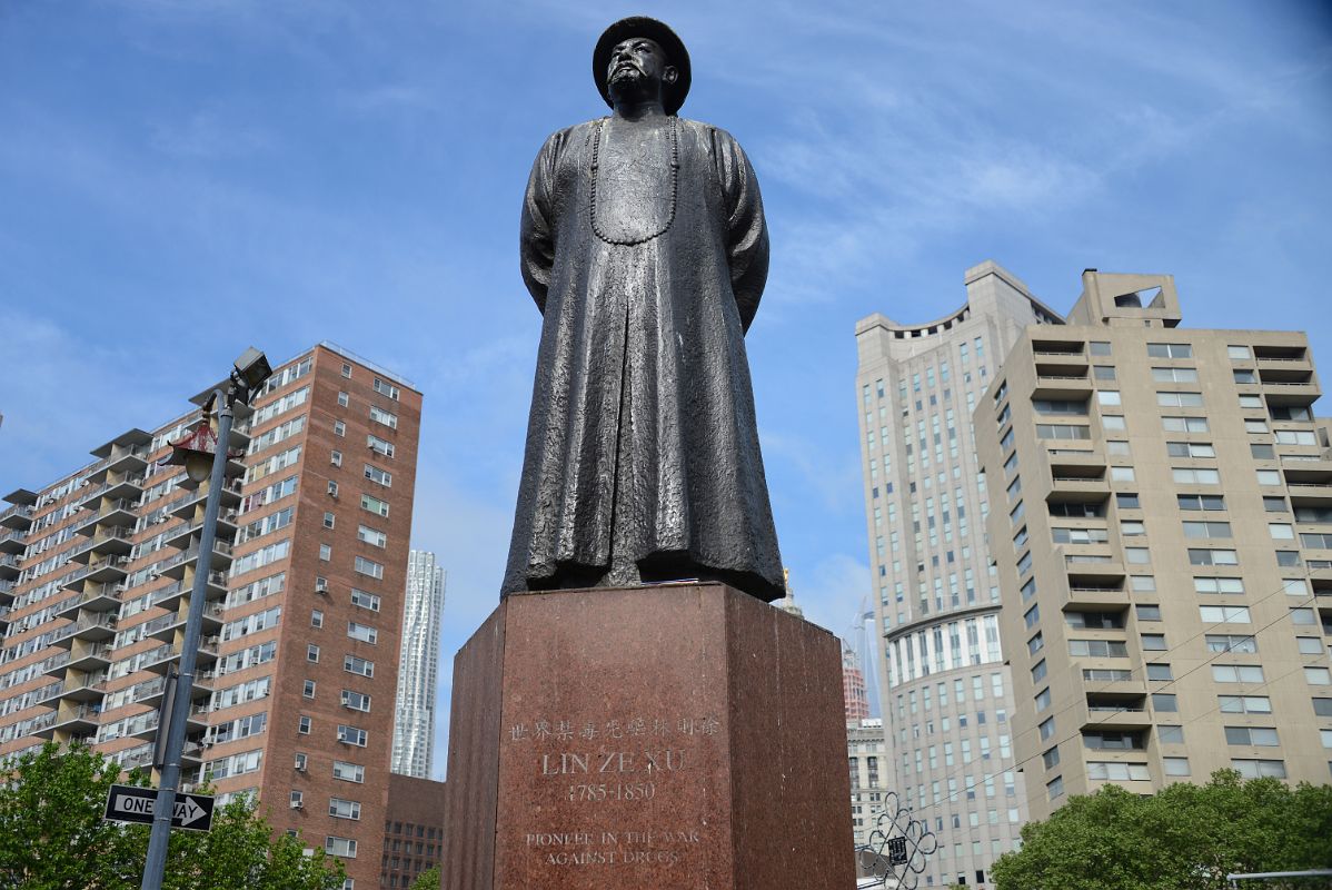 02 Statue Of Lin Ze Xu 1785-1850 Pioneer In the War Against Drugs At Chatham Square Chinatown New York City